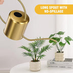 Plant Watering Can, 50 oz / 1500 ml Stainless Steel Metal - Modern Decorative with Long Spout for Indoor Potted Plants, Bonsai, Garden Flowers, Gold