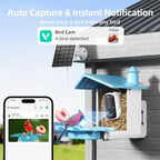 Bird Feeder with Camera for Outdoor, INKCKU 2K Solar Powered Bird Watching Camera, AI Identify Birds Species, Auto Capture Videos, Instant Arrival Alerts, Garden Decor, Gift for Mom Dad, Blue