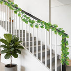 8Pcs Artificial Tropical Leaves Garland, 5.9FT Fake Monstera Leaves Vines Hanging Plant Ivy Faux Palm Leaf Greenery Garland for Garden Porch Patio Jungle Beach Birthday Party Indoor Outdoor