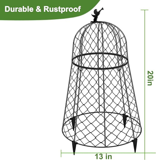 10 Pack Plant Protectors from Animals, Garden Cloches for Plants, Rustproof Chicken Wire Cloche Plant Cages to Keep Animals Out, Sturdy Metal Garden Cages for Outdoor Plants 13" D x 20" H