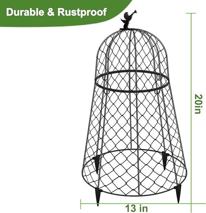 6 Pack Plant Protectors from Animals, Garden Cloches for Plants, Rustproof Chicken Wire Cloche Plant Cages to Keep Animals Out, Sturdy Metal Garden Cages for Outdoor Plants 13" D x 20" H