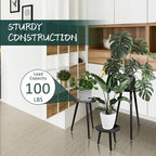 Uneedem Indoor Plant Stand, Modern Plant Table 16.5" Tall Wood Mid Century Flower Holder Small Round Side End Table