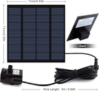 Solar Fountain Pump Kit with Separate Solar Panel, 1.8 W Upgraded Solar Water Pump with 9.84FT Cable & 4 Nozzles Solar Water Fountain for Bird Bath,Pond, Patio Garden Water Pump with Built-in Filter