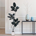 Yepdin Artificial Rubber Tree Plant -5FT Faux Plants Indoor with Planter,Tall Fake Trees Lifelike Branches & Foliage,Large Artificial Plants Indoor for Home Office Floor Patio