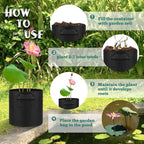 6 Pcs Lily Plant Pots for Pond, 2 Gallons Aquatic Pond Planter, Breathe Reusable Grow Bags with Handles for Aquatic Plants, Water Lily, Lotus, Potato,Onion,Flowers