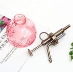 XXXFLOWER Glass Plant Mister Spray Bottle for Indoor Plant Spritzer Succulent Watering Bottle Tall Vintage Style with Bronze Plastic Top Pump