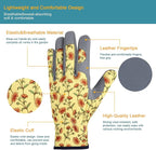 Bamllum Leather Gardening Gloves for Women - Working Gloves for Weeding, Digging, Planting, Raking and Pruning
