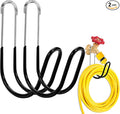 Garden Hose Holder Water Hose Hanger Wall Mounted,304Stainless Steel Solid Hose Hook Holds Up to 50Ft Garden Hose, Expandable Hose, Water Hose(Black Paint 2pcs)