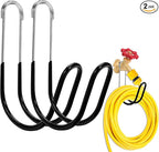 Garden Hose Holder Water Hose Hanger Wall Mounted,304Stainless Steel Solid Hose Hook Holds Up to 50Ft Garden Hose, Expandable Hose, Water Hose(Black Paint 2pcs)