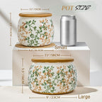 Vintage Ceramic Flower Pots - Indoor Outdoor Planters with Drainage Holes & Filter Screen, 6.5’’& 9’’ Rustic Farmhouse Decorative Plant Pots for Garden/Patio (Bicolor Vines, Small to Large Bundle)