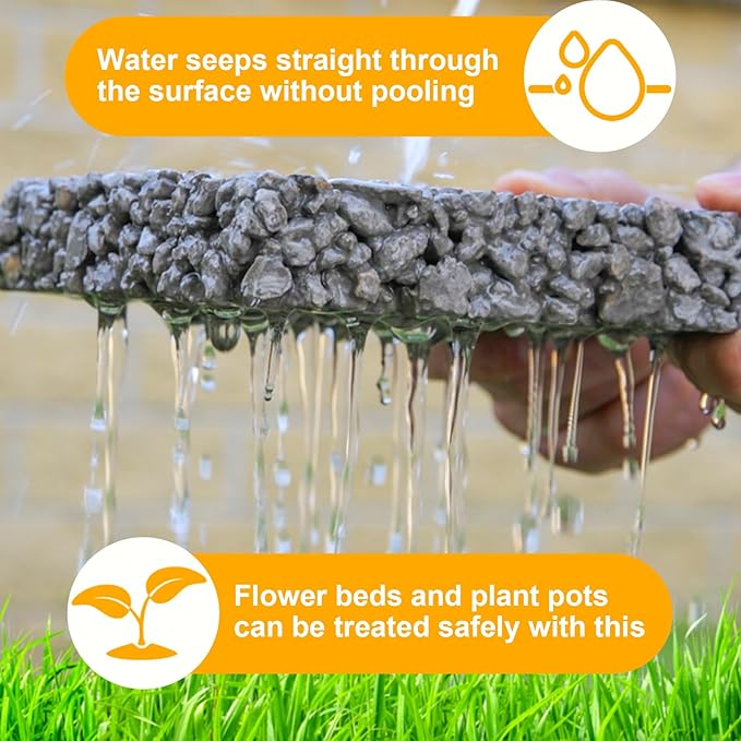 5 Gallon Mulch Glue for Landscaping, SEVGILI Rock Glue & Gravel Binder, Pet Safe & Plant Safe, Non-Toxic Ready-to-Use Gravel Lockdown, 100% Permeable & Fast-Dry Strong Pea Gravel Stabilizer