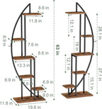 Plant Stand Indoor with Grow Lights, 6 Tiered Tall Plant Shelf, 63" Metal Plant Stand for Indoor Plants Multiple, Half-Moon Plant Rack Display Shelf, 2 Pcs Plant Holder for Living Room, Patio