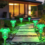 Benany Solar Lights Outdoor, St Patricks Day 8 Pack Mushroom Landscape Lights Waterproof, Solar Powered LED Lighting for Garden Yard Path Pathway Lawn Walkway Driveway Backyard Decor (Green)