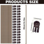 50Pcs Plant Stake and Clips Set, Adjustable Bendable Garden Stakes for Tall Plants | Durable Plant Sticks for Pots, Flowers, Vines | Indoor & Outdoor Use | Brown Gardening Supplies