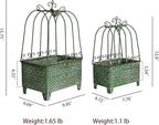 2-Piece Vintage Metal Birdcage Planter Set, Rustic Distressed Plant Holder, Farmhouse Floral Containers for Indoor Outdoor Garden, Patio & Tabletop Decor