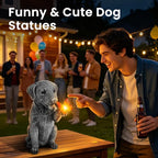 Solar Garden Statues Outdoor Decor, Garden Decor Dog Statue for Yard, Patio, Lawn Outside, Ideal Christmas Birthday Mothers Day Gifts for Mom Women Grandma