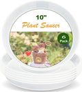 LWALRS Plant Saucer Tray 10 inch, 6 Pack Plastic Plant Saucers for Indoors Outdoor, Heavy Duty Drainage Drip Water Trays for Planter Pots Flower, Flower Saucers for Pots Base (10", Clear)