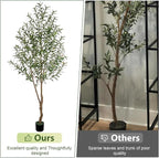 VIVATREES 7FT Olive Tree Artificial Indoor, 84in Tall Faux Olive Tree with Pot, Fake Potted Tree with Fruits for Home Office Decor
