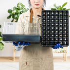 Heavy Duty Seed Starter Trays with 5'' Tall Humidity Domes & 2.75'' Deep Cells – 3-Pack (162 Cells Total) Reusable Plant Germination Kit, Durable Plastic Seedling Trays for Herbs, Vegetables