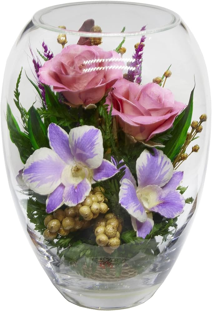 Luxury Orchid Arrangement | Preserved Orchids in Glass Vase | Long-Lasting Flowers for Anniversary, Wedding, or Corporate Gifts