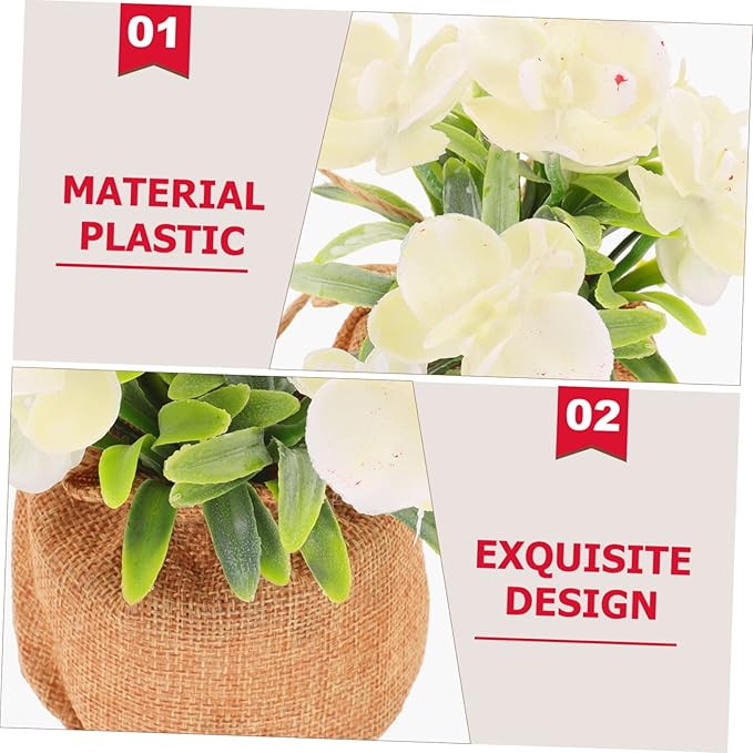 Ipetboom Realistic Phalaenopsis Orchid Bonsai Potted Faux Flowers for Home and Office Decoration Lifelike Artificial Phalaenopsis Pot for Table Bedroom Living Room DIY Floral Arrangement