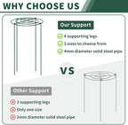 SYITCUN 8pack Peony Cages and Supports, 12 x 24 Inch Four Legs Peony Cage, Heavy-Duty Peonies Support Cages, Peony Ring for Roses, Hydrangeas, Sage, Peonies, Cucumbers, Tomato