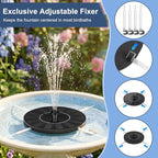 Mademax Solar Bird Bath Fountains, Upgrade 1.4W Solar Fountain Pump with 8 Nozzles & 4 Brackets, Free Standing Floating Solar Powered Water Fountain Pump for Bird Bath, Garden, Pond, Pool, Outdoor