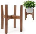 Natural Bamboo Plant Stand Indoor, Adjustable Plant Shelf Indoor Fits 8-12 Inch Pots, Mid Century Modern Decor to Refresh Your Space(Pot & Plant Not Included)