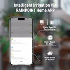 RAINPOINT WiFi Solar Auto Watering System with Two Smart Digital Soil Sensors for House Potted Plants