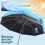 2 Pack 48.6" Double Canopy Umbrella with Clamp, UPF50+ Beach Chair Umbrella with Clip, 360°Adjustable Portable Outdoor Wheelchair, Patio, Golf Carts,Camping（Black）