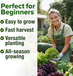 HOME GROWN 21,700+ Lettuce Seeds for Planting - 20 Heirloom Varieties, Non-GMO USA - Romaine, Butterhead, Iceberg, Leaf Lettuce, Spinach & Kale - Indoor, Outdoor & Hydroponic Garden Kit