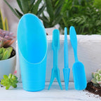 PENCK Soil Scoop for Indoor Plants - Plastic Mini Garden Plant Care Shovel Hand Tools Transplanting Succulent Cultivation Digging Scoops Kits, Blue