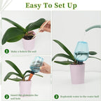 6pcs Plant Self Watering Globes, Plastic Water Bulbs Top Fill, 12.3 oz Plant Watering Devices System Slow Release Terracotta, Water Spikes Stakes for Indoor (Blue-6pack)
