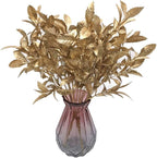 PASYOU Christmas Artificial Plants Decoration, Plastic Grass Fake Shrubs Simulation Leaves Indoor Outdoor Home Garden Planter Filler Party Hotel Verandah Wedding UV Resistant DIY Decor - Gold 2 Pack
