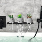 Zerzsy 3 Pack Faux Plants Small Artificial Succulents, Fake Plant Modern Farmhouse Decor, Mini Plants Succulent Pots Bathroom Decor, Office Desk Accessories