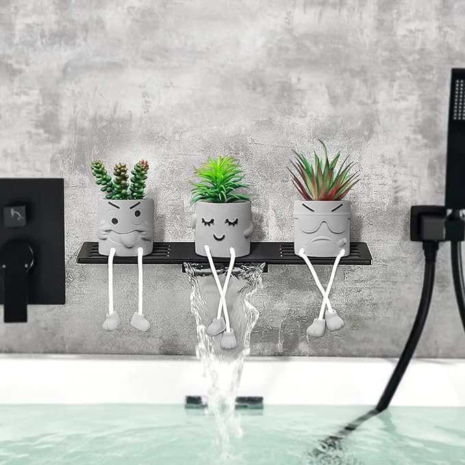 Zerzsy 3 Pack Faux Plants Small Artificial Succulents, Fake Plant Modern Farmhouse Decor, Mini Plants Succulent Pots Bathroom Decor, Office Desk Accessories