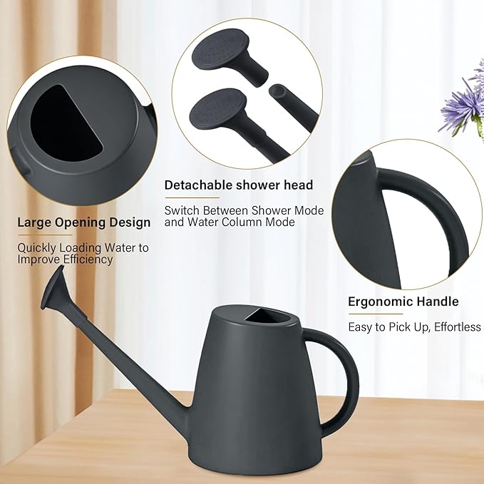 Plastic Watering Can - 1/2 Gallon - Grey