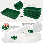 YAUNGEL Seed Starter Tray, Super Thicken 160 Cells Seed Starter Kit with Humidity Dome Durable Seeding Starting Trays for Greenhouse Germination Trays Green, 4 Pack
