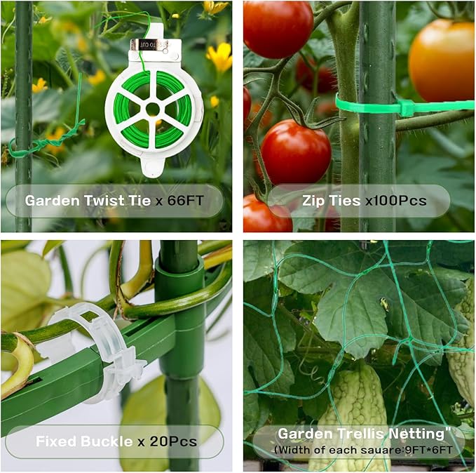 Cucumber Trellis for Raised Beds - Sturdy Arch Trellis for Peas, Beans & Climbing Plants | Outdoor Vegetable Support, Garden Trellis Kit (31" Lx30 Wx48 H)