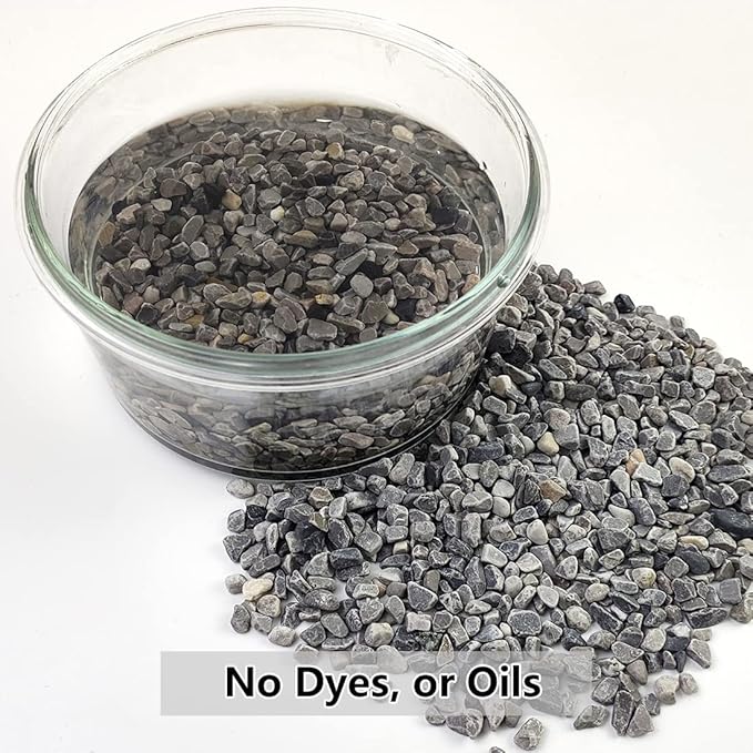 YISZM 5LB Succulent and Cactus Gravel Pebbles, 1/5 Inch Natural Decorative Polished Stones, River Rocks for Plants, Vases, Aquariums, Terrarium and Outdoor Gardening,Grey