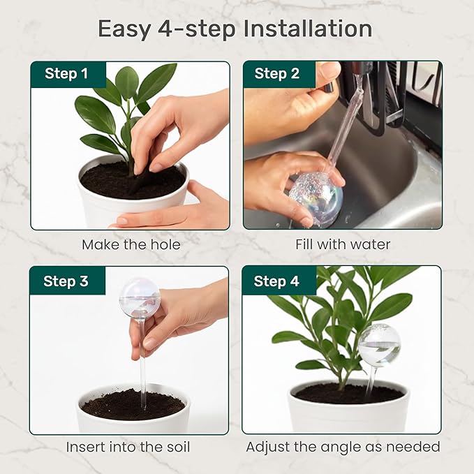 Little Green Leaf Automatic Plant Watering Globes Self Watering Planter Inserts 1 Pack | Hands Free Multicolor Glass Bulb | Planter Spikes to Support Indoor & Outdoor Plant Health (100ml)