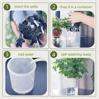 GreenShip 4-Pack Patented Self-Watering Spikes – DIY Plant Watering System for Indoor Plants, Fits Grower Pots, Reuse Containers, Automatic Self-Watering Stakes (Medium)