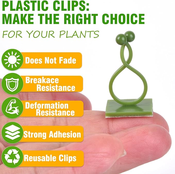 ALLWIN Plant Climbing Wall Clips - 120Pcs,Plant Hooks for Vines, Money Plant Clips (Green)