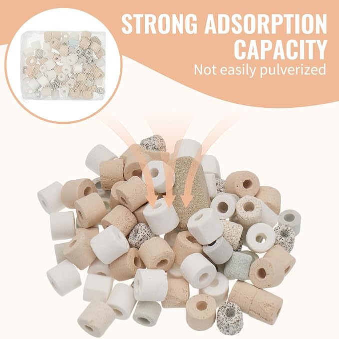21 Pcs Pond Waterfall Spillway Filter Media Set 10 Reusable Waterfall Box Filter Replacement Pad 10 Bracket and 250g Ceramic Rings for Maintain Water Quality Spillway not Included