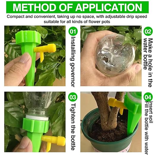 10 Pack Self Watering Spikes for Plant,Indoor & Outdoor Automatic Plants Waterer,Plug-in Device with Adjustable Valve Switch, self Watering Planter Insert (10 Blue Ones)