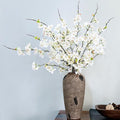INXUGAO 6 PCS Faux Cherry Blossom Branches Decor 31.5 Inch Long Stems Fake Artificial Flowers for Home Indoor Decoration Vase Arrangement Living Room Table Bedroom Spring Decor