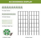 Cucumber Trellis 2 Pack, Foldable A-Frame Garden Trellis for Raised Bed Garden Grow Support with Plant Support Clips, Twist Ties, Plastic Ties, for Cucumber,Tomato, Climbing Plants and Flowers