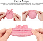 BQUBO Baby Turban Hats and Mittens Set Newborn Infant Hospital Hats Caps with Bows for Baby Boys Girls 0-12 Months