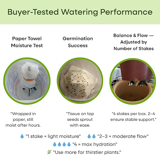 GreenShip 4-Pack Patented Self-Watering Spikes – DIY Plant Watering System for Indoor Plants, Fits Grower Pots, Reuse Containers, Automatic Self-Watering Stakes (Medium)