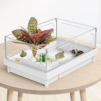 Moonorange Reptile Artificial Plants, Terrarium Plants Decorations Supplies, Aquarium Fish Tank Plant, Amphibian Habitat Hideout Tank Accessories(L Set-3pcs/D)